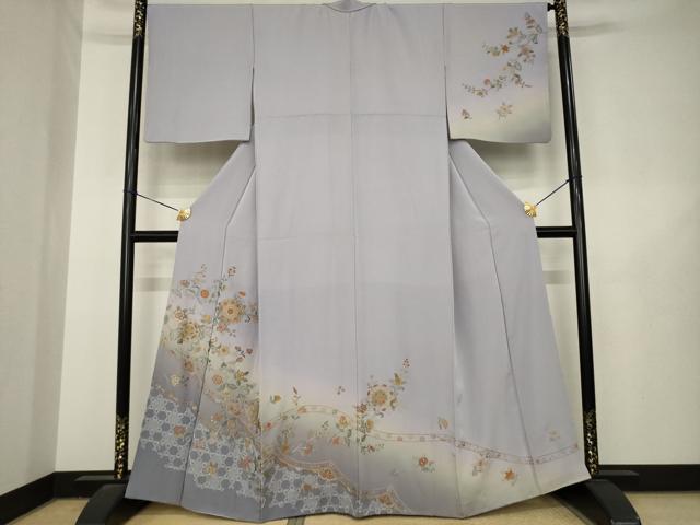平和屋着物●訪問着 総刺繍 飾花文 暈し染め 正絹 逸品 AABL5584ck