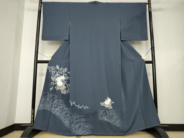 平和屋着物●訪問着 地紙花文 金銀彩 正絹 逸品 未使用 AABL5592ck