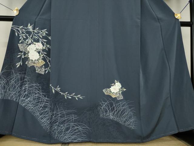 平和屋着物●訪問着 地紙花文 金銀彩 正絹 逸品 未使用 AABL5592ck