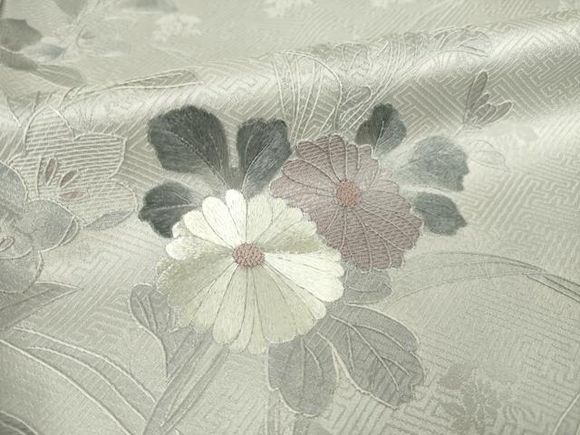 平和屋着物●訪問着 総刺繍 翠山刺繍 草花文 暈し染め 正絹 逸品 AABL5595ck