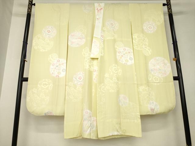 平和屋着物●振袖用長襦袢 無双仕立て 絞り 花毬文 暈し染め 半衿刺繍 正絹 逸品 AABL5604ck