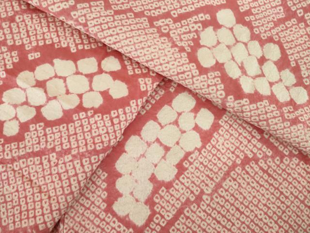 平和屋着物●上質な小紋 総絞り 葡萄蔦草文 ロング丈 正絹 逸品 AABL5606ck