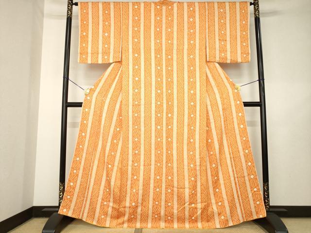 平和屋着物●上質な小紋 総絞り 間道 正絹 逸品 AABL5607ck