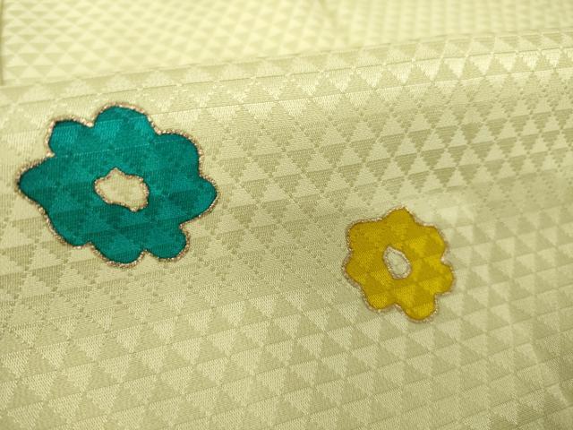 平和屋着物●長襦袢 無双仕立て 幾何学花文 金銀彩 正絹 逸品 AABL5610ck