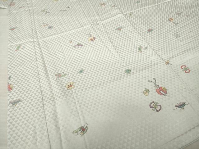 平和屋着物●長襦袢 無双仕立て 宝尽くし 正絹 逸品 未使用 AABL5612ck