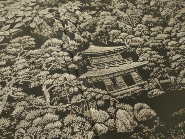 平和屋着物●本場大島紬 訪問着 9マルキ 風景文 正絹 逸品 AABL5619ck
