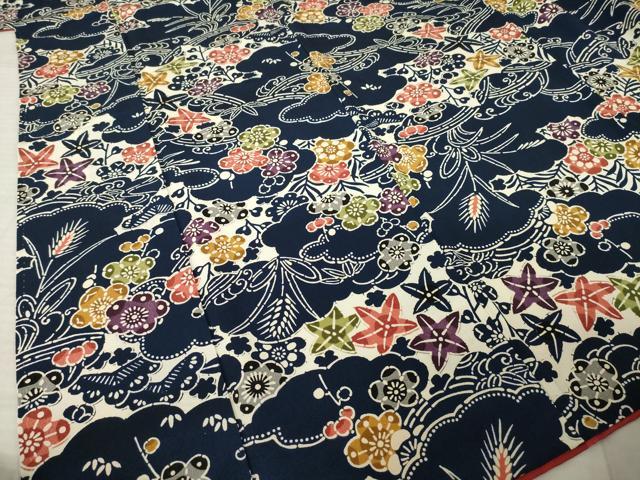 平和屋着物●上質な小紋 型染め 雲取り花文 正絹 逸品 AABL5620ck