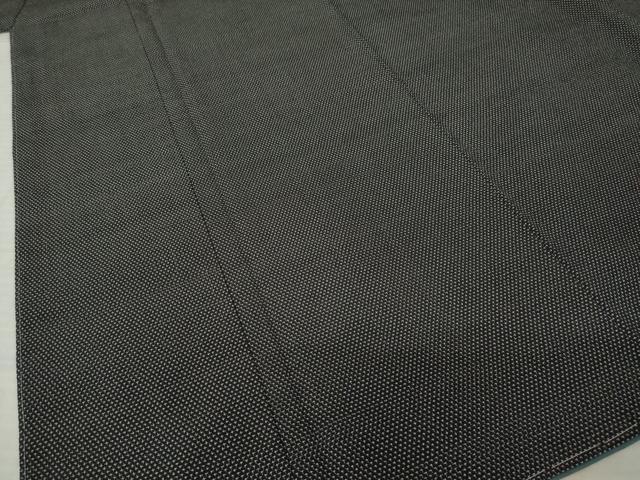 平和屋着物●本塩沢 蚊絣 黒地 正絹 逸品 未使用 AABL5636ck