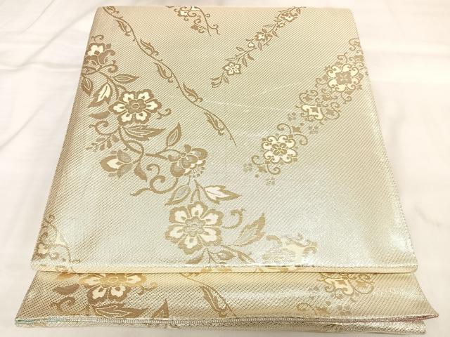 平和屋着物◎両面 六通柄袋帯 唐織 梅松文 金銀糸 正絹 逸品 AABL5666yx