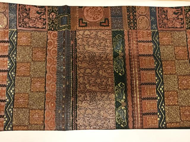 平和屋着物◎九寸開き名古屋帯 唐織 吉祥文 金糸 正絹 逸品 AABL5672yx