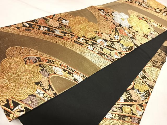 平和屋着物◎六通柄袋帯 唐織 松竹梅 金銀糸 正絹 逸品 AABL5702yx