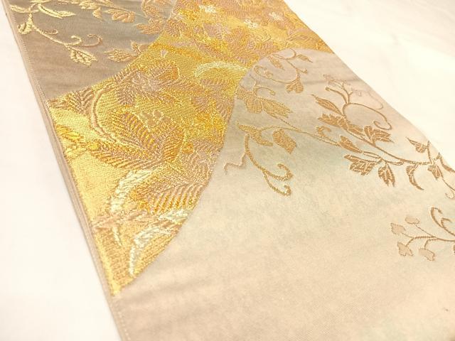 平和屋着物◎六通柄袋帯 遠州松寿唐草文 金糸 引箔 正絹 逸品 AABL5706yx