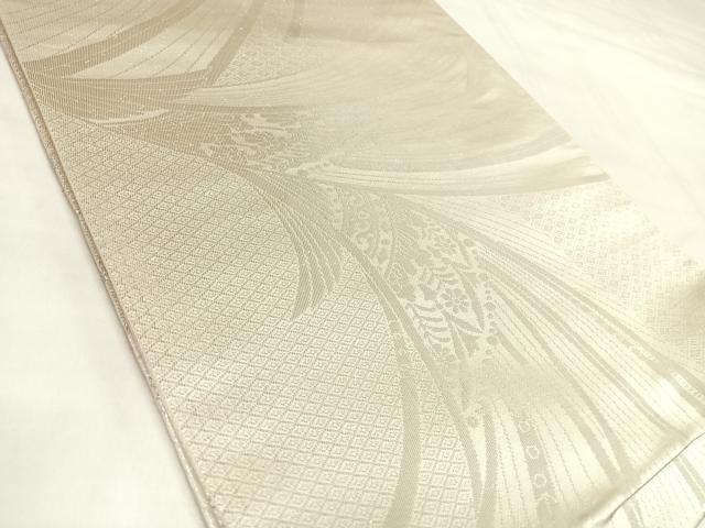 平和屋着物◎両面六通柄袋帯 唐織 舞蝶文 銀糸 正絹 逸品 AABL5722yx