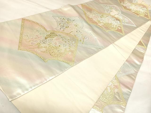 平和屋着物◎六通柄袋帯 唐織 花車文 金銀糸 鈴乃屋扱い 正絹 逸品 AABL5730yx