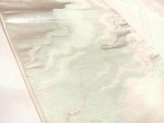 平和屋着物◎六通柄袋帯 霞雲文 銀糸 引箔 正絹 逸品 AABL5735yx