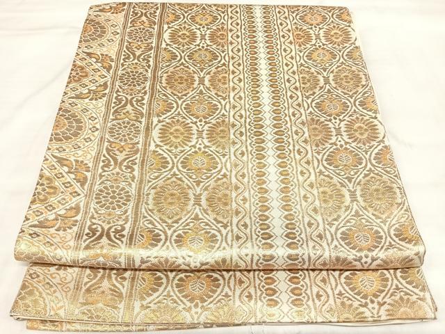 平和屋着物◎六通柄袋帯 立涌花文 金糸 正絹 逸品 AABL5740yx