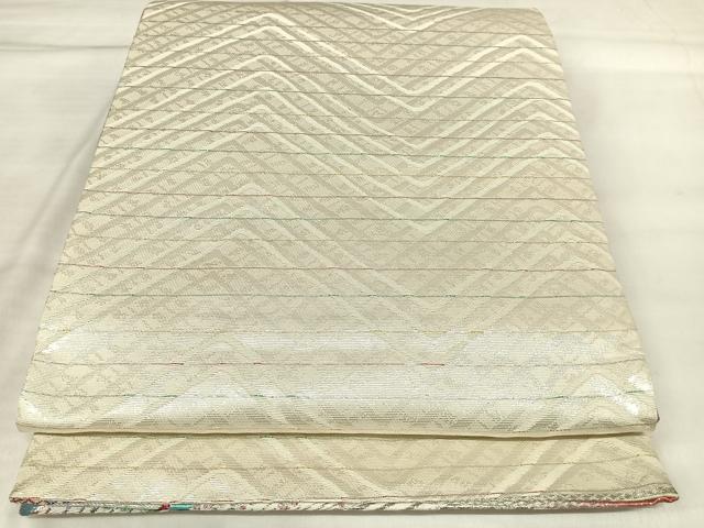 平和屋着物◎両面 全通柄袋帯 唐織 孔雀羽文 金銀糸 正絹 逸品 AABL5743yx