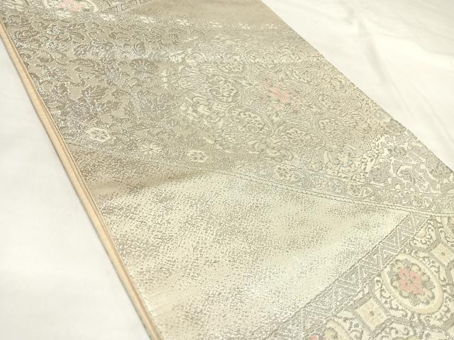 平和屋着物◎西陣 六通柄袋帯 唐織 蜀江花丸文 銀糸 正絹 逸品 AABL5747yx