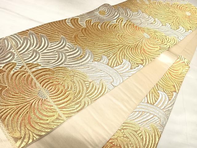 平和屋着物◎六通柄袋帯 乱菊 金銀糸 正絹 逸品 AABL5750yx