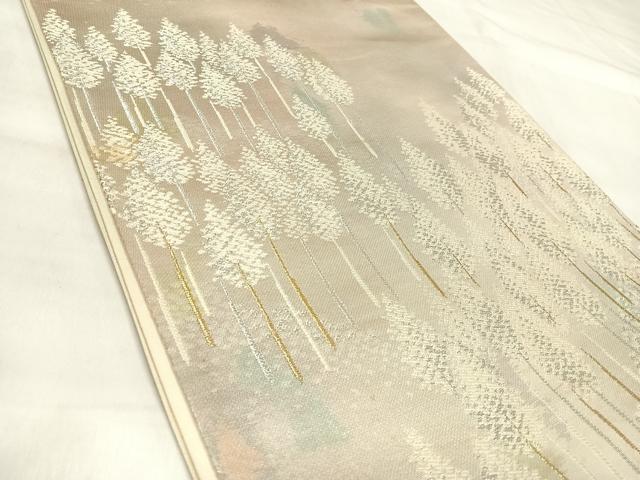 平和屋着物◎六通柄袋帯 唐織 北山 金銀糸 正絹 逸品 AABL5799yx