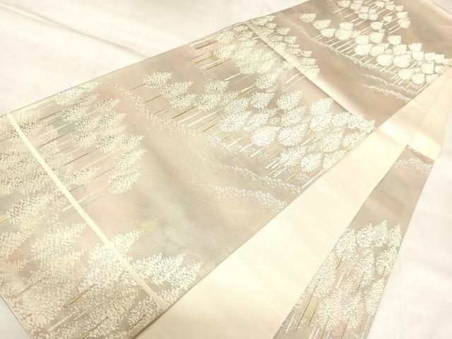 平和屋着物◎六通柄袋帯 唐織 北山 金銀糸 正絹 逸品 AABL5799yx