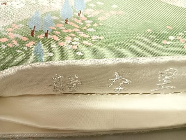 平和屋着物◎六通柄袋帯 唐織 静な里 銀糸 正絹 逸品 AABL5815yx