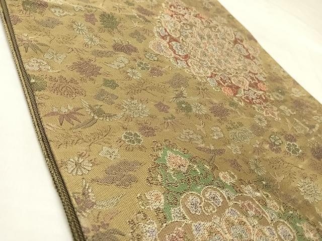 平和屋着物◎六通柄袋帯 正倉院花鳥菱文 金銀糸 正絹 逸品 AABL5838yx