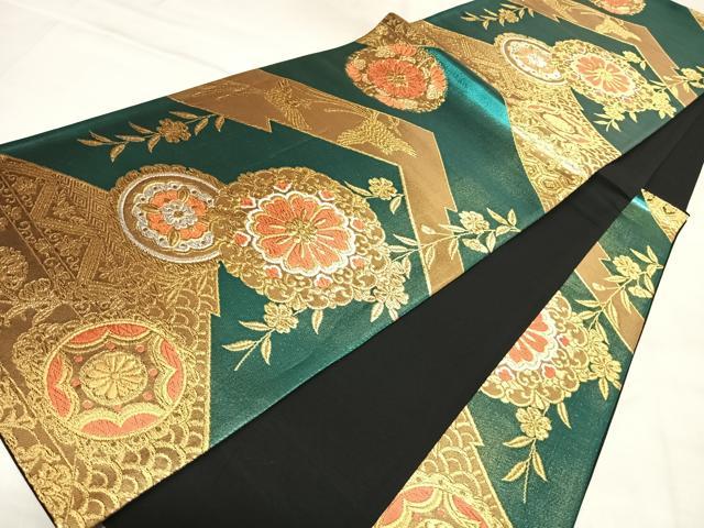 平和屋着物◎六通柄袋帯 唐織 正倉院花文 鳳凰 金銀糸 正絹 逸品 AABL5857yx