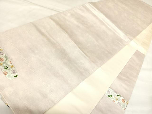 平和屋着物◎太鼓柄袋帯 唐織 エ霞花文 引箔 正絹 逸品 AABL5863yx