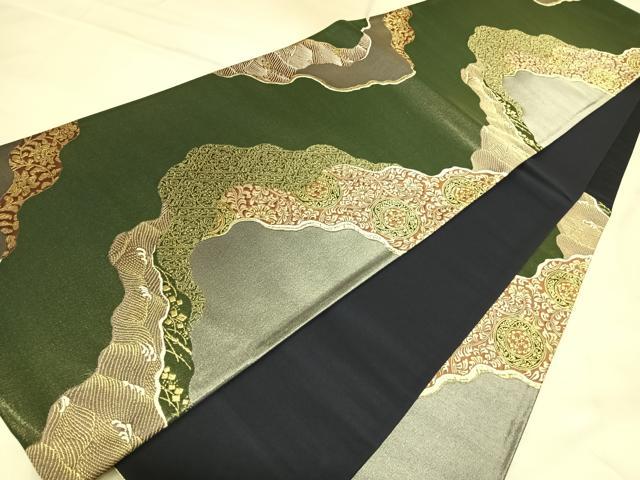 平和屋着物◎六通柄袋帯 唐織 道長唐菊草文 金銀糸 正絹 逸品 AABL5886yx