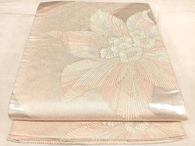 平和屋着物◎六通柄袋帯 舞花文 金銀糸 正絹 逸品 AABL5894yx