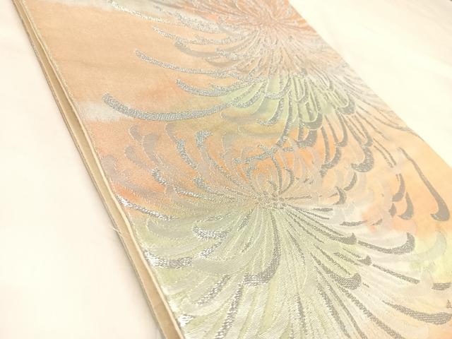 平和屋着物◎六通柄袋帯 乱菊 銀糸 正絹 逸品 AABL5915yx