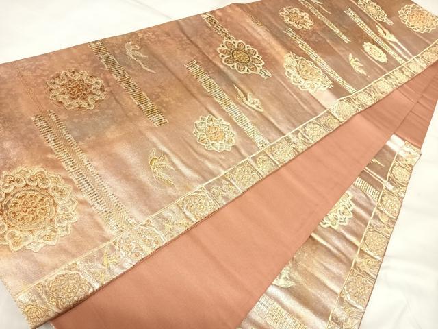 平和屋着物◎六通柄袋帯 中倉長斑華文 金銀糸 引箔 正絹 逸品 AABL5918yx