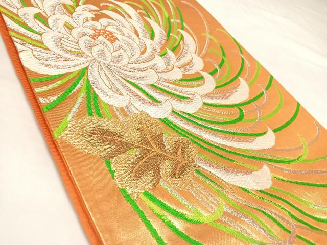 平和屋着物◎六通柄袋帯 唐織 乱菊 金銀糸 正絹 逸品 AABL5943yx