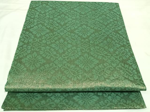 平和屋着物◎両面 全通柄袋帯 花菱文 銀糸 正絹 逸品 AABL5957yx