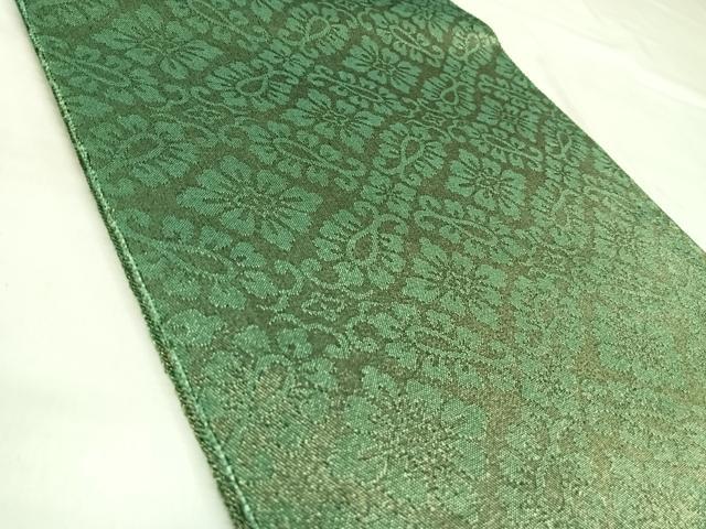 平和屋着物◎両面 全通柄袋帯 花菱文 銀糸 正絹 逸品 AABL5957yx