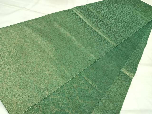 平和屋着物◎両面 全通柄袋帯 花菱文 銀糸 正絹 逸品 AABL5957yx