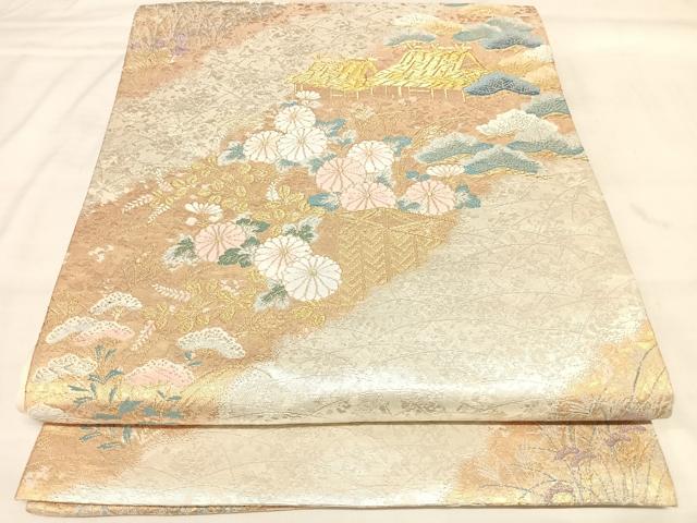 平和屋着物◎六通柄袋帯 唐織 四季煌彩文 金銀糸 鈴乃屋扱い 正絹 逸品 AABL5962yx