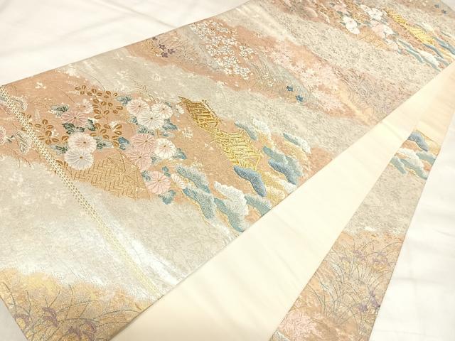 平和屋着物◎六通柄袋帯 唐織 四季煌彩文 金銀糸 鈴乃屋扱い 正絹 逸品 AABL5962yx