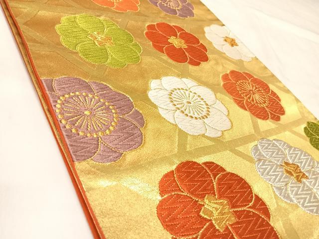 平和屋着物◎六通柄袋帯 唐織 舞花文 金銀糸 正絹 逸品 AABL5972yx