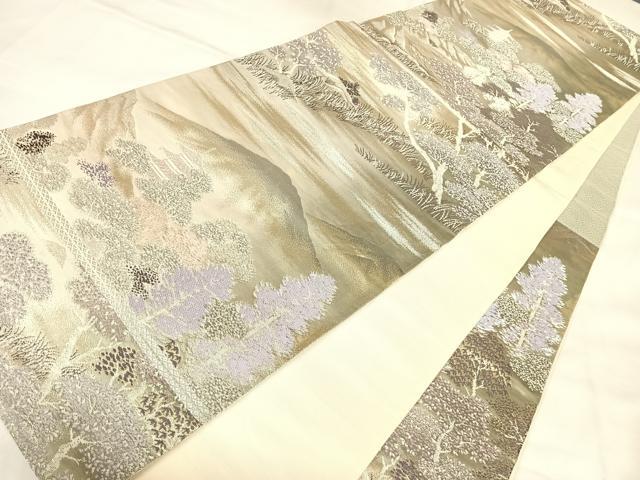 平和屋着物◎六通柄袋帯 唐織 東山の四季 金銀糸 正絹 逸品 AABL6010yx