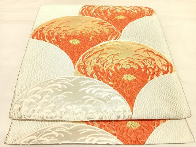 平和屋着物◎六通柄袋帯 唐織 乱菊 金銀糸 正絹 逸品 AABL6016yx