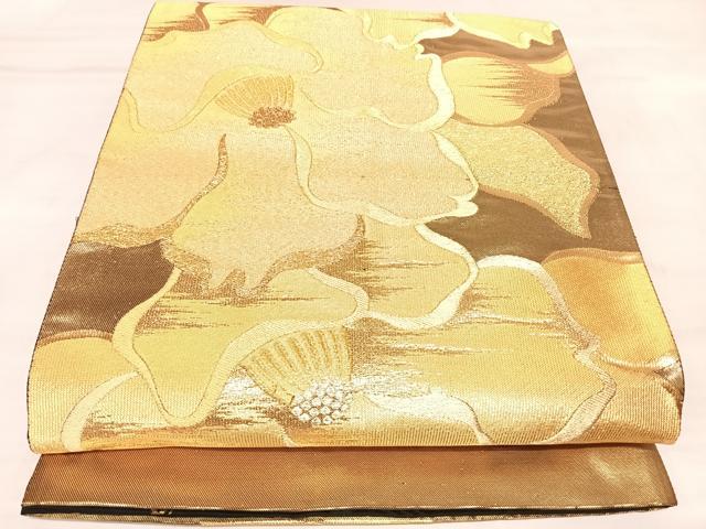 平和屋着物◎両面 全通柄袋帯 舞花文 金銀糸 正絹 逸品 AABL6077yx