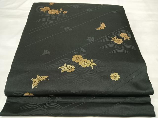 平和屋着物◎両面 全通柄袋帯 舞花文 金銀糸 正絹 逸品 AABL6077yx