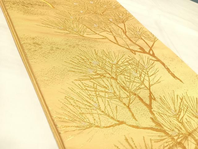 平和屋着物◎六通柄袋帯 松 金銀糸 正絹 逸品 AABL6114yx
