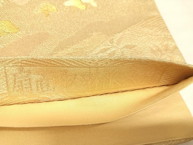 平和屋着物◎六通柄袋帯 扇面取琳派文様 金銀糸 正絹 逸品 AABL6134yx