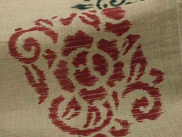 平和屋着物*夏物 小紋 紗紬 花唐草文 正絹 逸品 未使用 AABL6161st
