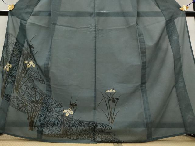 平和屋着物*夏物 訪問着 絽 流水草花文 金彩 洗える着物 AABL6170st