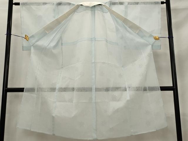平和屋着物*夏物 長襦袢 楓紋紗 白藍色 洗える着物 AABL6183st