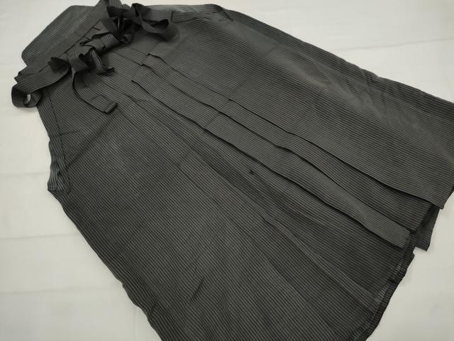 平和屋着物*夏物 男性 行灯袴 縦絽 縞 正絹 逸品 AABL6188st